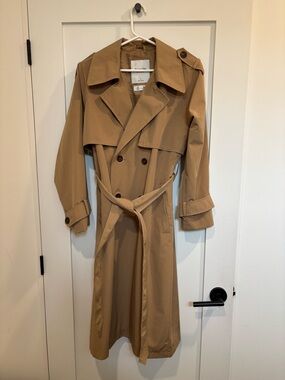 Abercrombie & Fitch Beige Water-Repellent & Wind Resistant Trench Coat